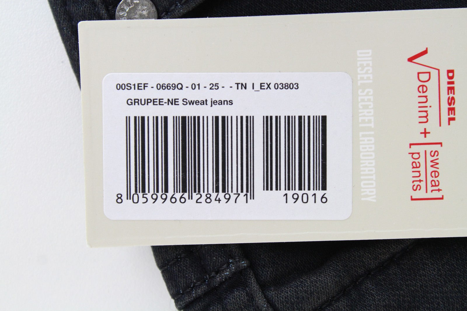 DIESEL Grupee-NE 0669Q Women's Jeans W25 Jogg Super Slim Navy Fit Stretch Denim