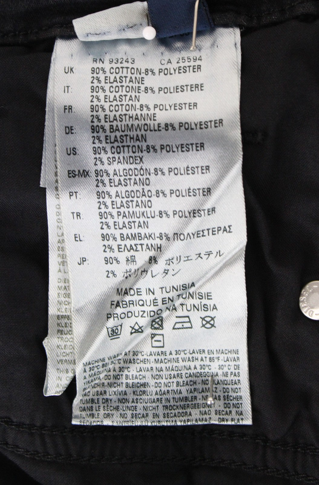 DIESEL Grupee-NE 0669Q Women's Jeans W25 Jogg Super Slim Navy Fit Stretch Denim