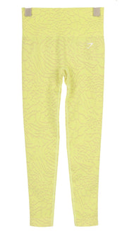 GYMSHARK Adapt Womens Leggings XS Animal Seamless High Waist Stretch  Yellow