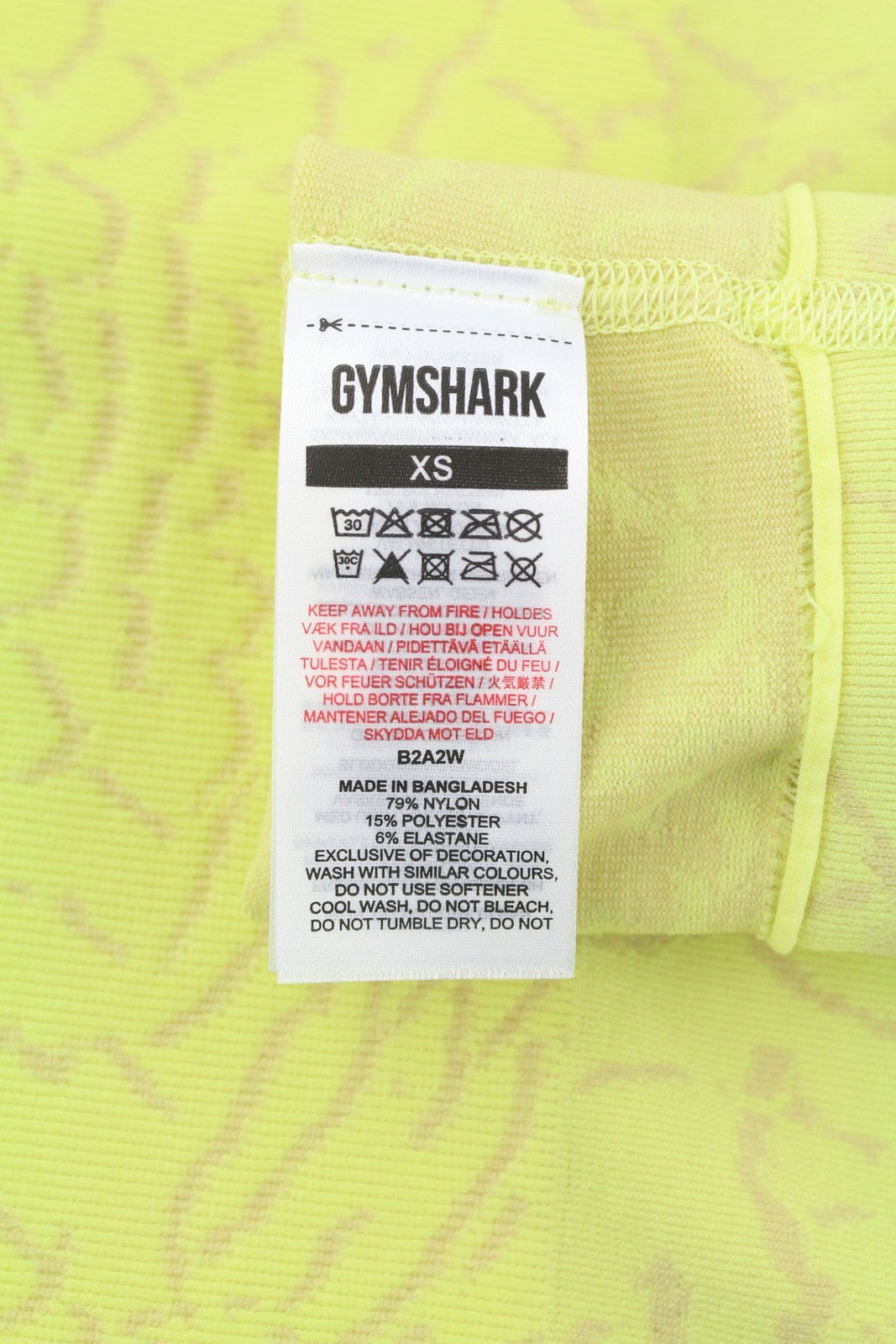 GYMSHARK Adapt Womens Leggings XS Animal Seamless High Waist Stretch  Yellow