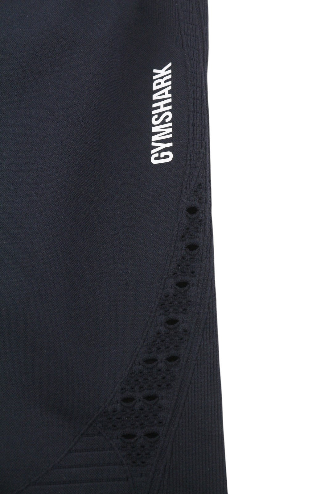 GYMSHARK Energy Womens Leggings S Black Seamless Cropped Eyelet High Waist