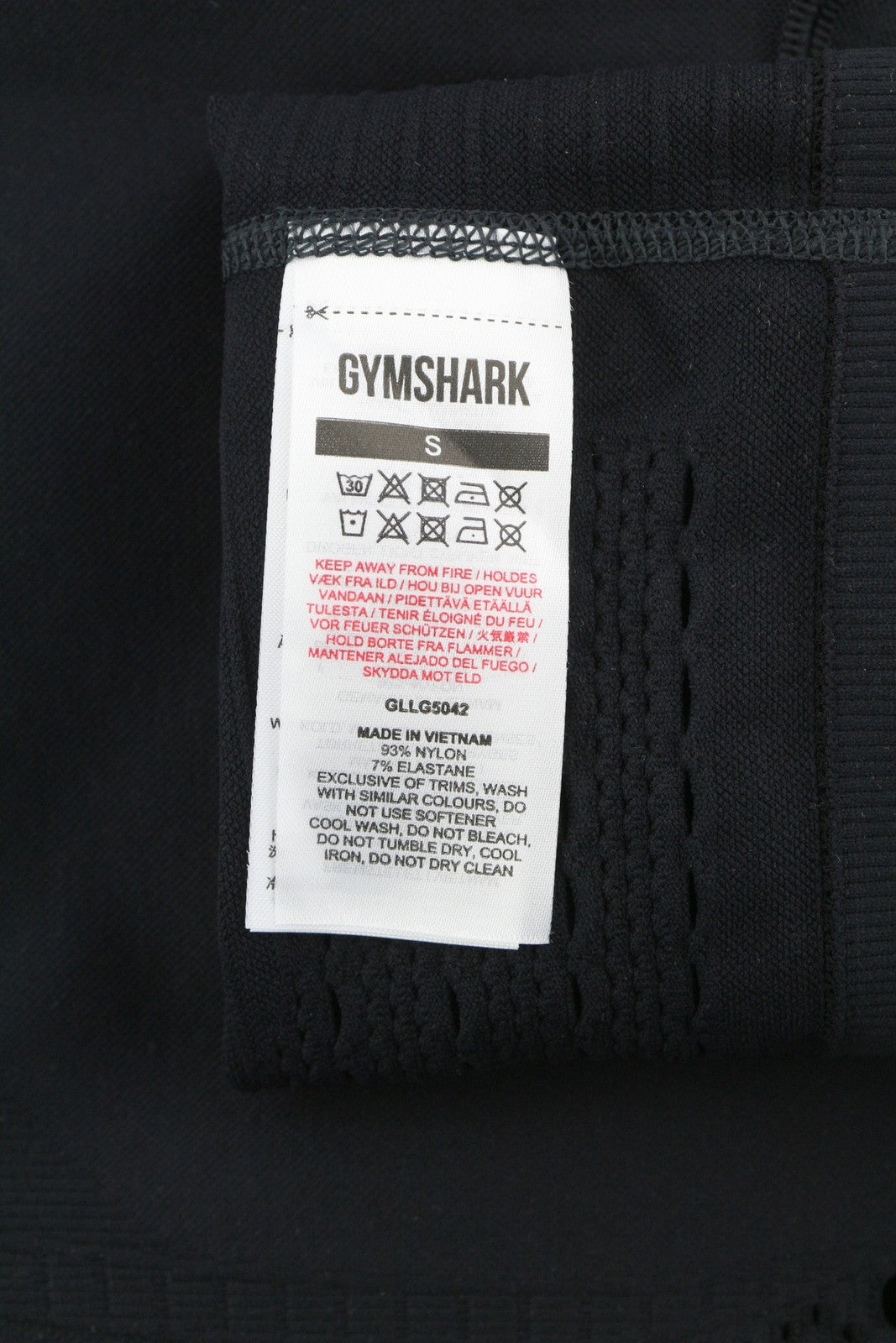 GYMSHARK Energy Womens Leggings S Black Seamless Cropped Eyelet High Waist