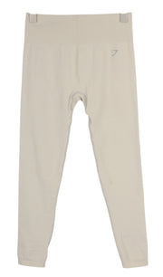 GYMSHARK GLLG4280 Womens Leggings S Beige Mid Waist Seamless Stretch  Sports