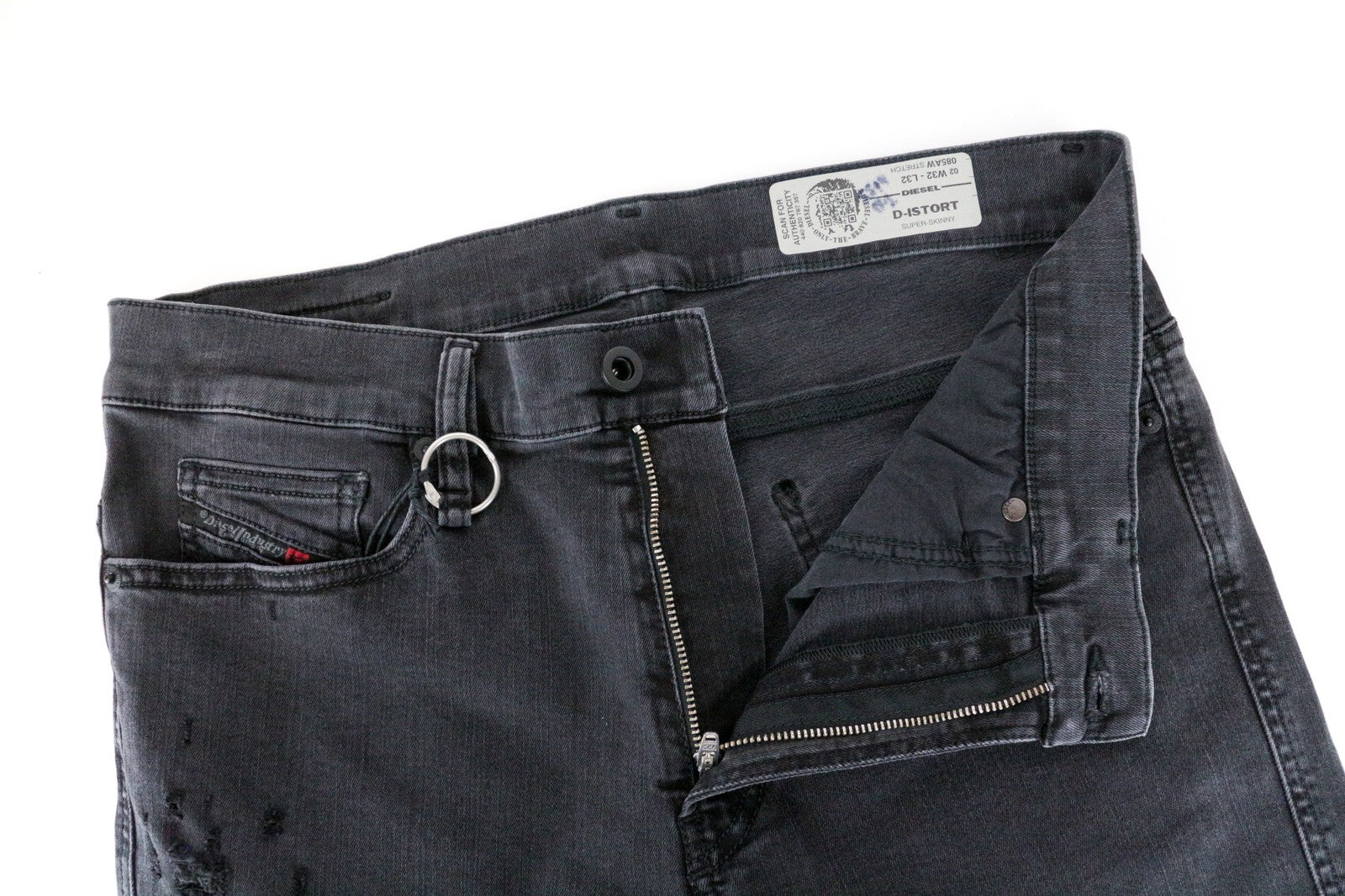 DIESEL D-Istort 085AW Men's Jeans W32/L32 Grey Super Skinny Stretch Fit Denim