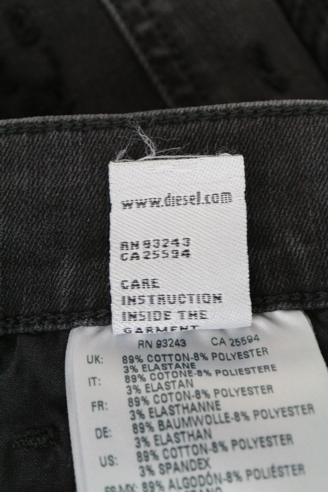 DIESEL D-Istort 085AW Men's Jeans W32/L32 Grey Super Skinny Stretch Fit Denim