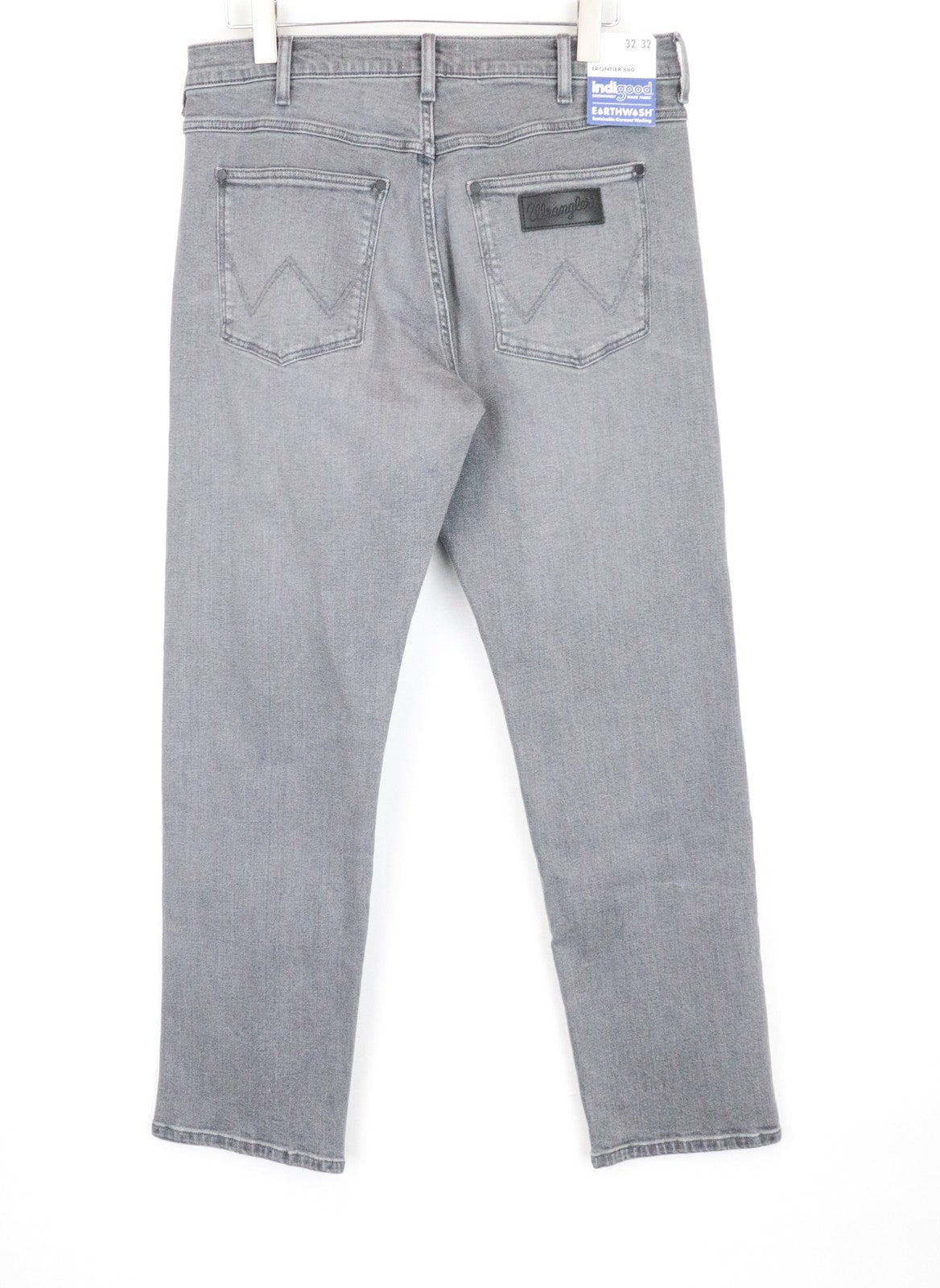 WRANGLER Frontier Men's Jeans W32/L32 Relaxed Straight Grey Cotton Stretch Fit