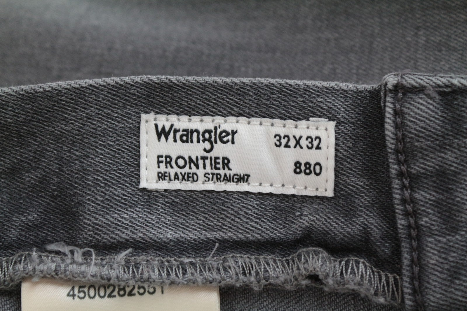 WRANGLER Frontier Men's Jeans W32/L32 Relaxed Straight Grey Cotton Stretch Fit