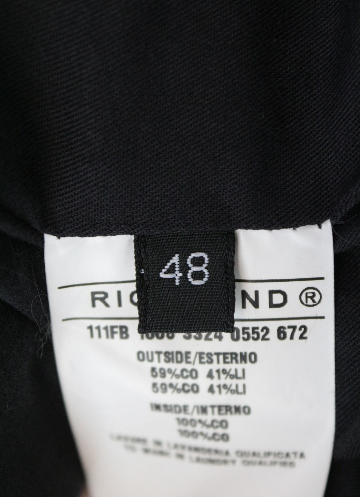 RICHMOND Men's Jacket 48 Blue Cotton Linen Bomber Look Lightweight Long Sleeve