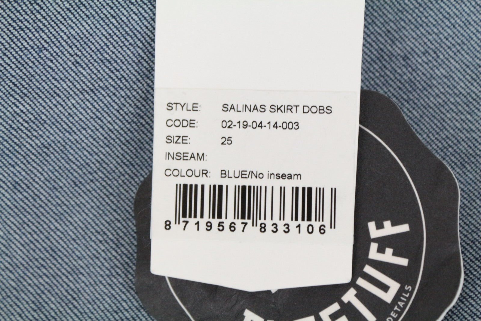 DENHAM Salinas Women's Skirt W25 Blue Denim Cotton Blend Stretch Short Casual