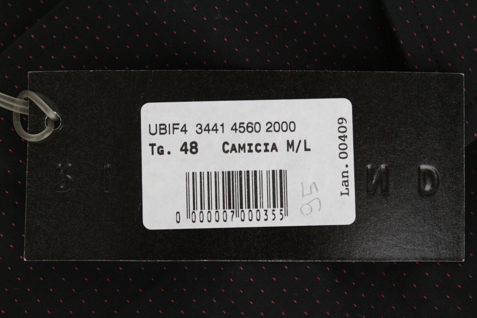 RICHMOND Men's Shirt M/L Navy Pure Cotton Dot Long Sleeve Button-Up Smart