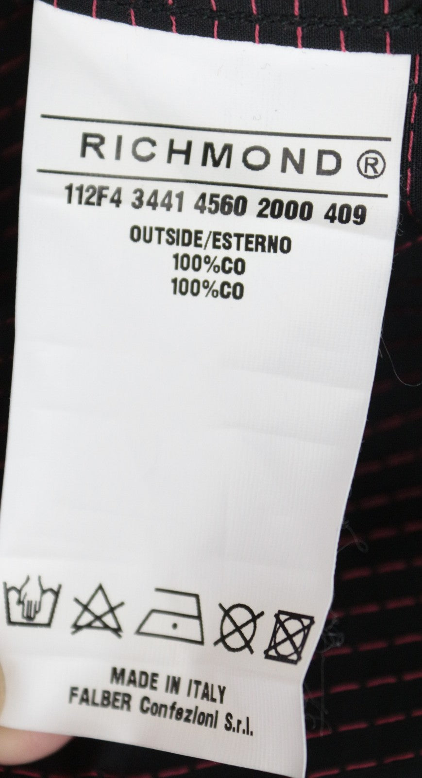 RICHMOND Men's Shirt M/L Navy Pure Cotton Dot Long Sleeve Button-Up Smart