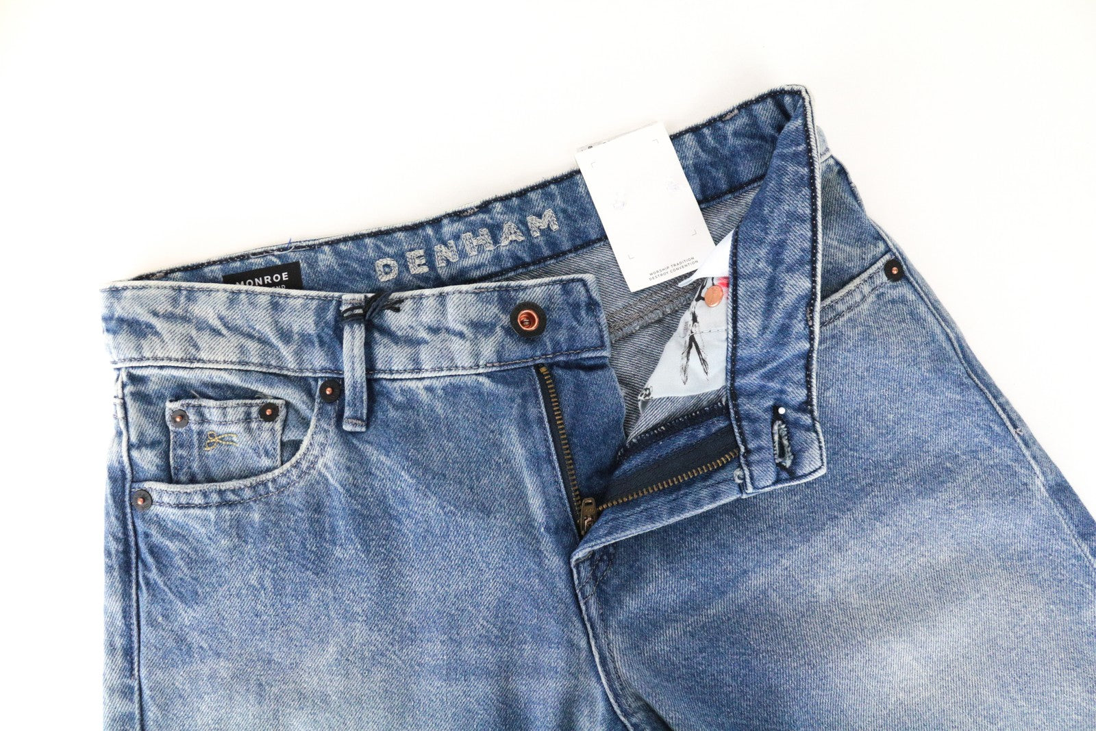 DENHAM Monroe Women's Jeans W22/L28 Girlfriend Tapered Fit Blue Cotton Girls