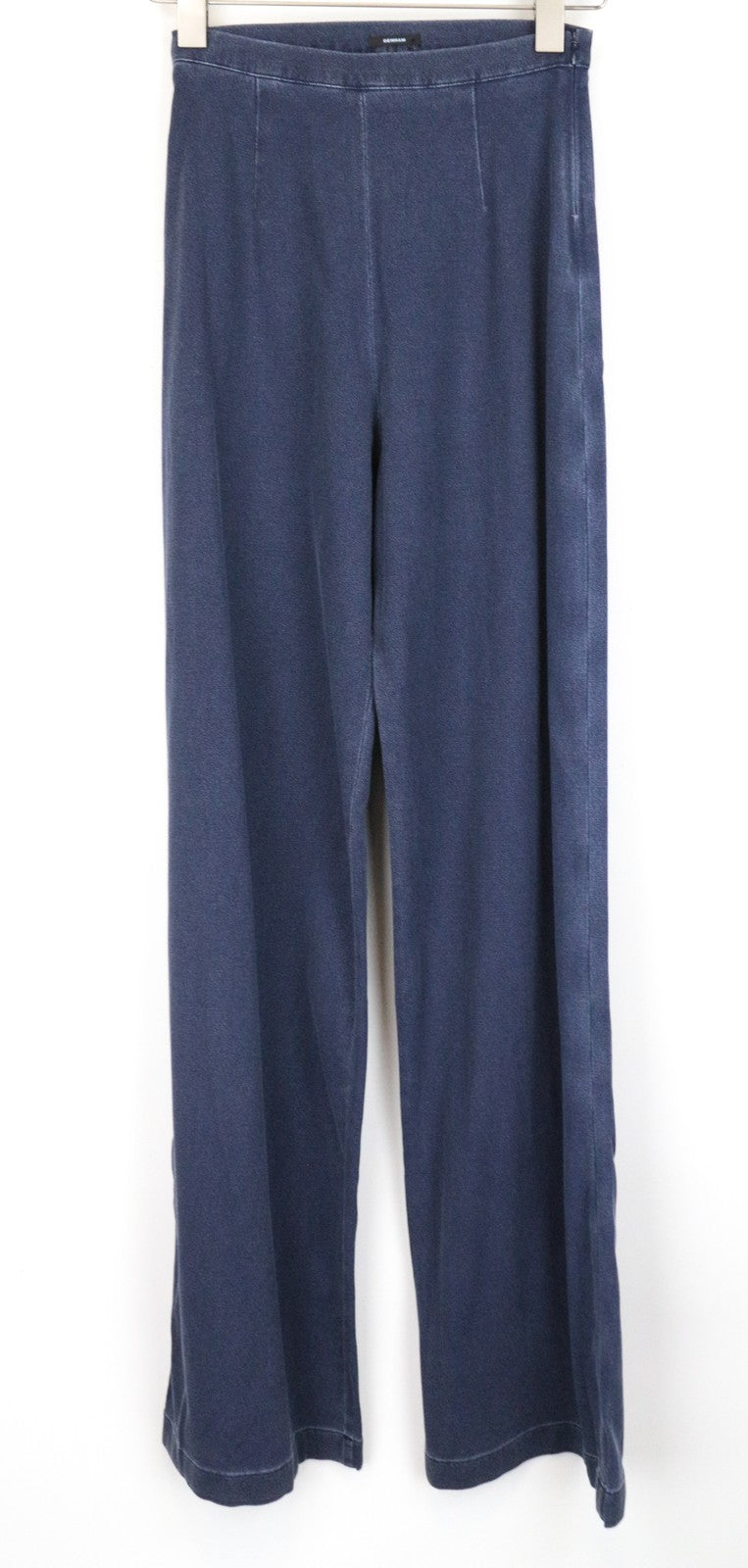 DENHAM Palazzo Women's XXS Indigo Wide Trousers Stretch Denim Look Flat Fit