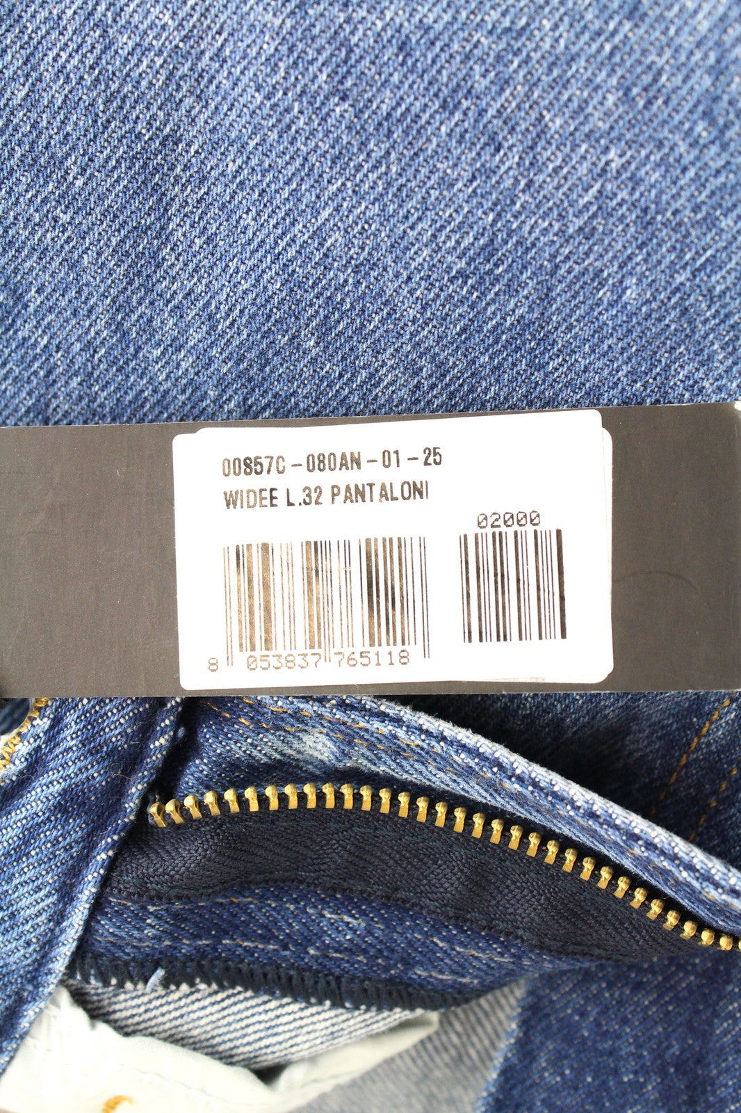 DIESEL Widee 080AN Women's Jeans W25/L32 Straight Pure Cotton Blue High Waist