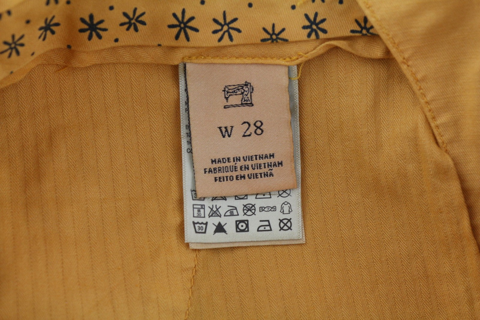 SCOTCH & SODA Men Shorts W28 Chino Washed Orange Turn-Up Zip Fly Logo Casual