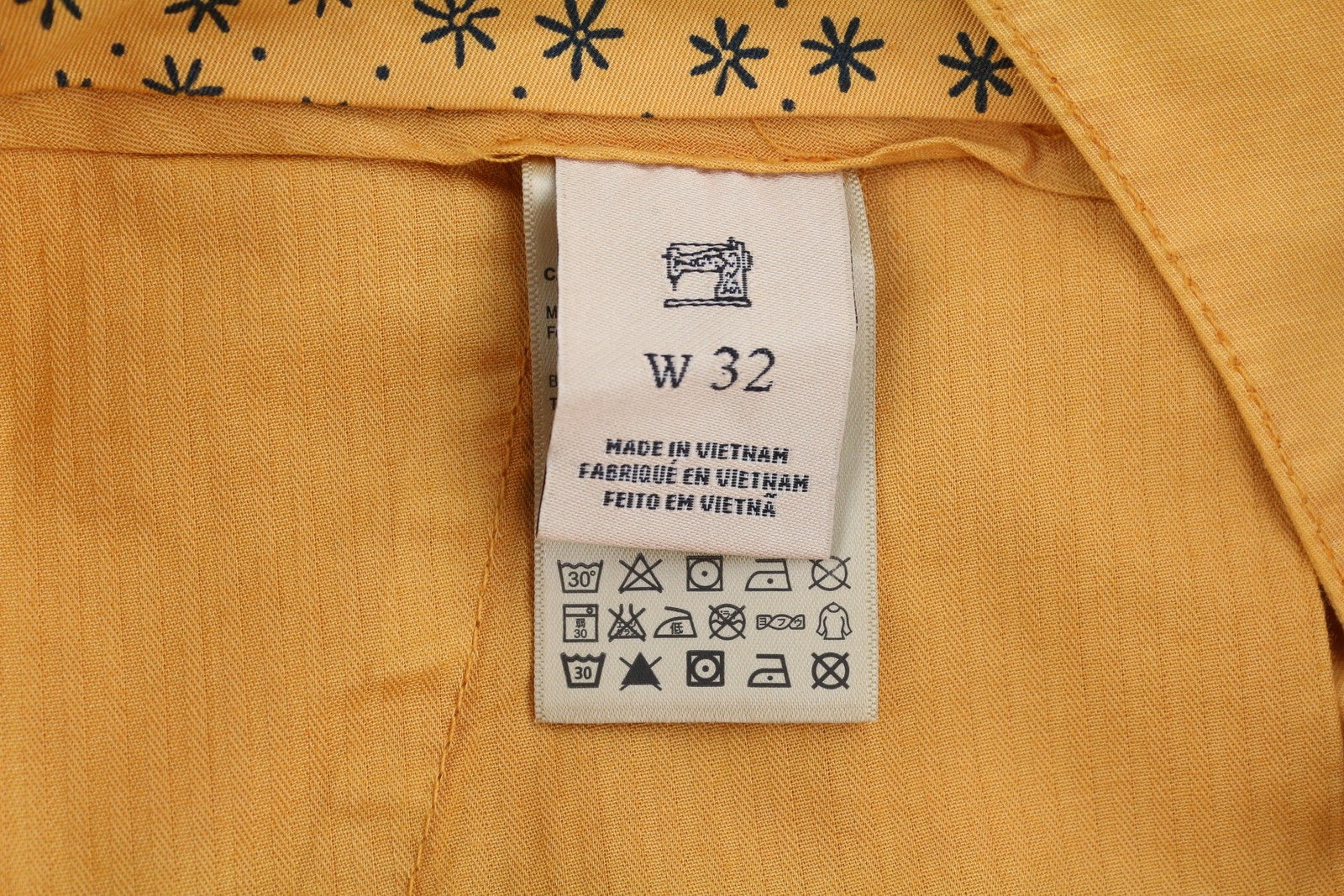 SCOTCH & SODA Men Shorts W32 Chino Washed Orange Turn-Up Zip Fly Logo Casual