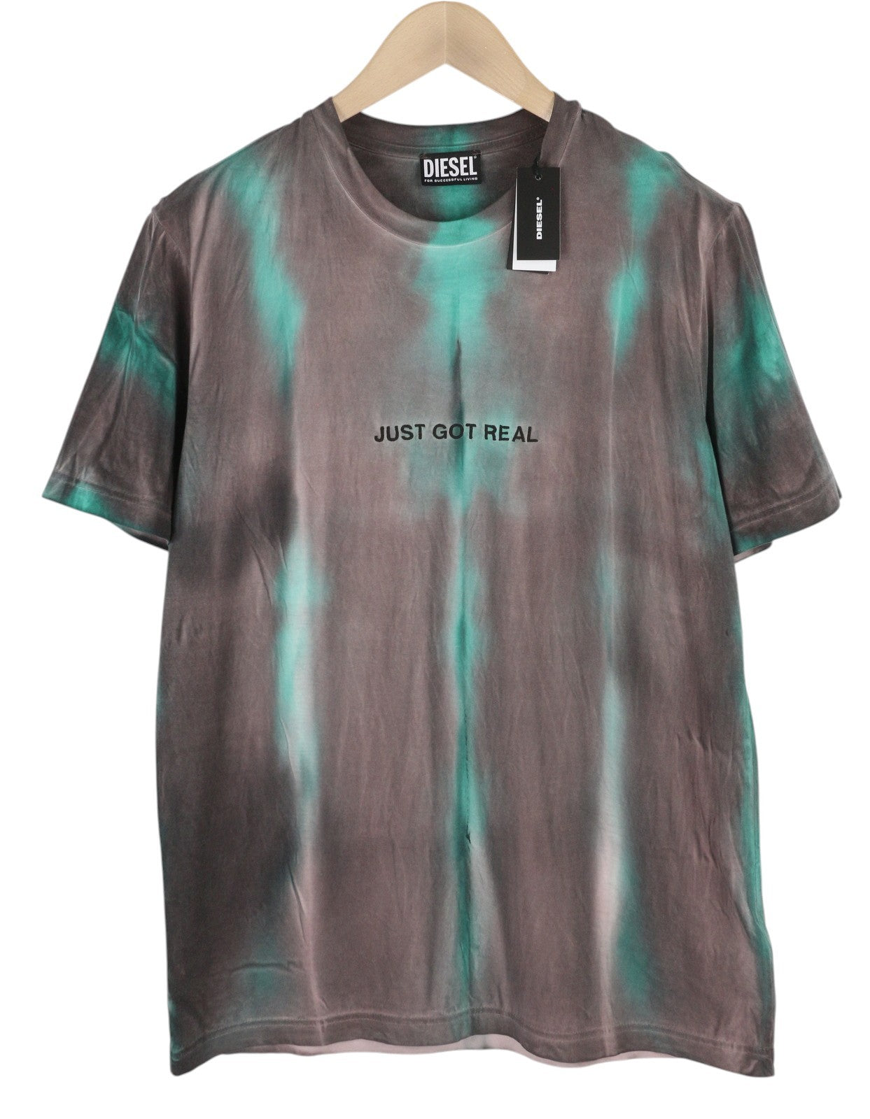 DIESEL T-Just-B52 Men T-Shirt S Short Sleeved Acid Wash Effect Crew RRP€125