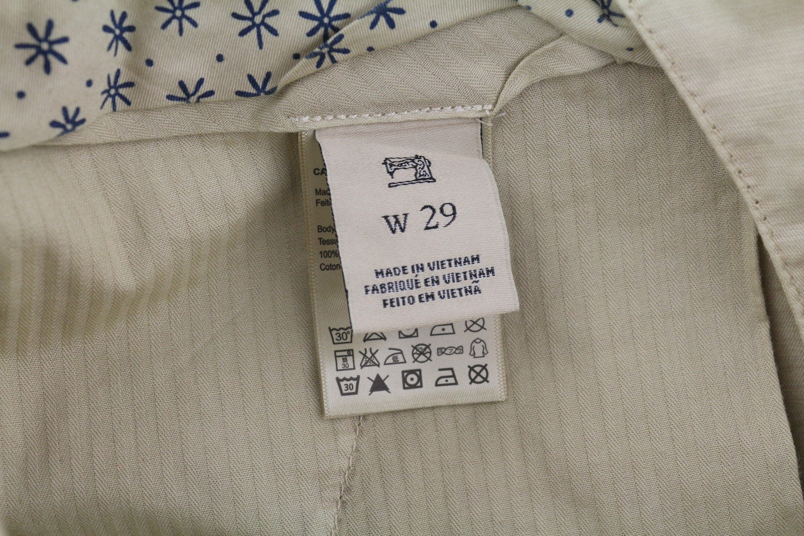 SCOTCH & SODA Men Shorts W29 Chino Washed Brown Turn-Up Zip Fly Logo Casual