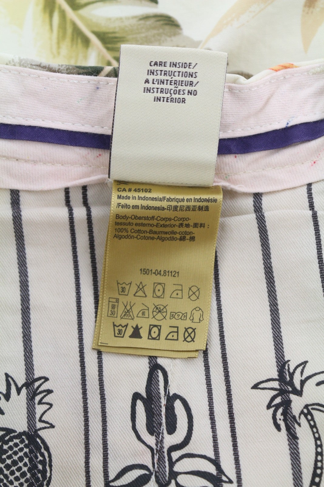 SCOTCH & SODA Men Shorts W32 Chino Colourful Leaf Patterned Pockets Logo Casual