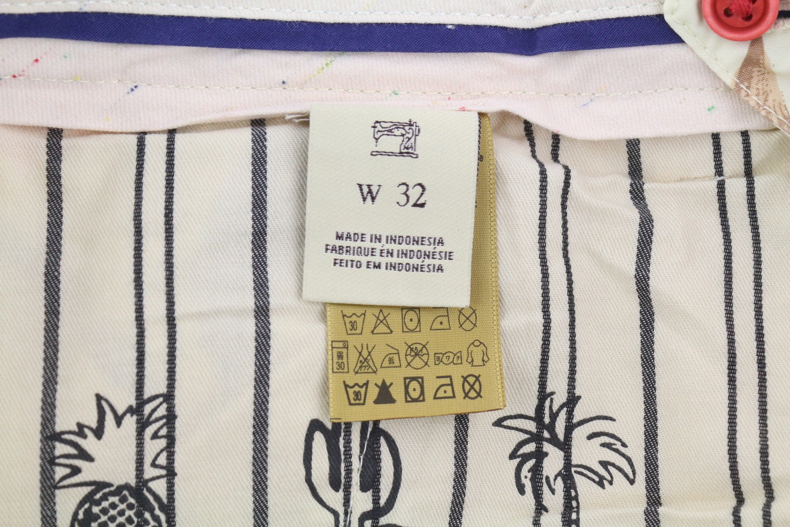 SCOTCH & SODA Men Shorts W32 Chino Colourful Leaf Patterned Pockets Logo Casual