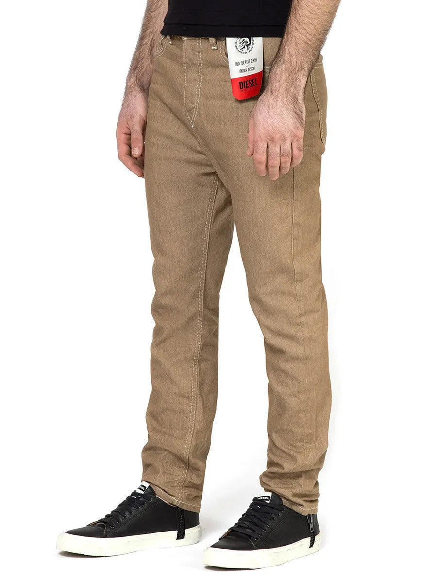 DIESEL D-Vider 069MQ Men's W29/L32 Brown Carrot Jeans Button-Fly Stretch