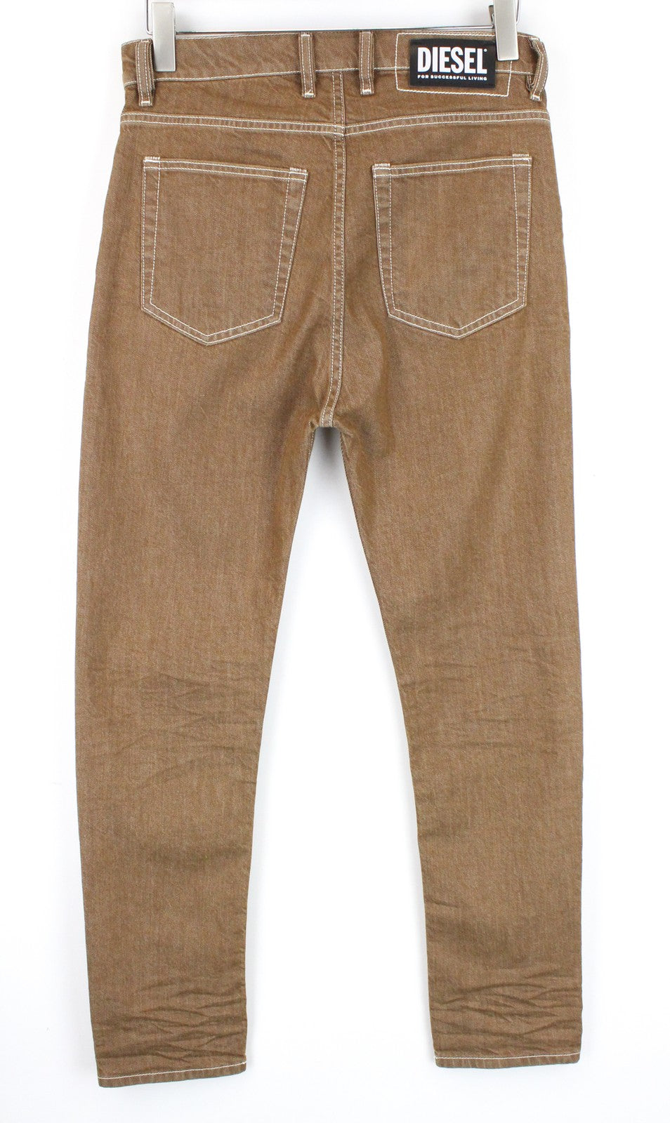 DIESEL D-Vider 069MQ Men's W29/L32 Brown Carrot Jeans Button-Fly Stretch