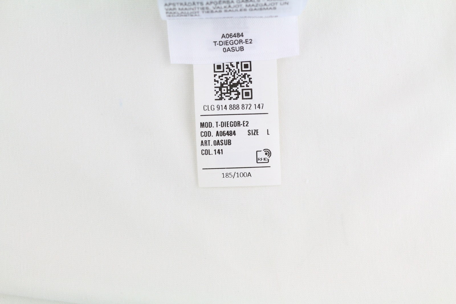 DIESEL T-Diegor-E2 Mens T-Shirt L White Short Sleeve Crew Collar