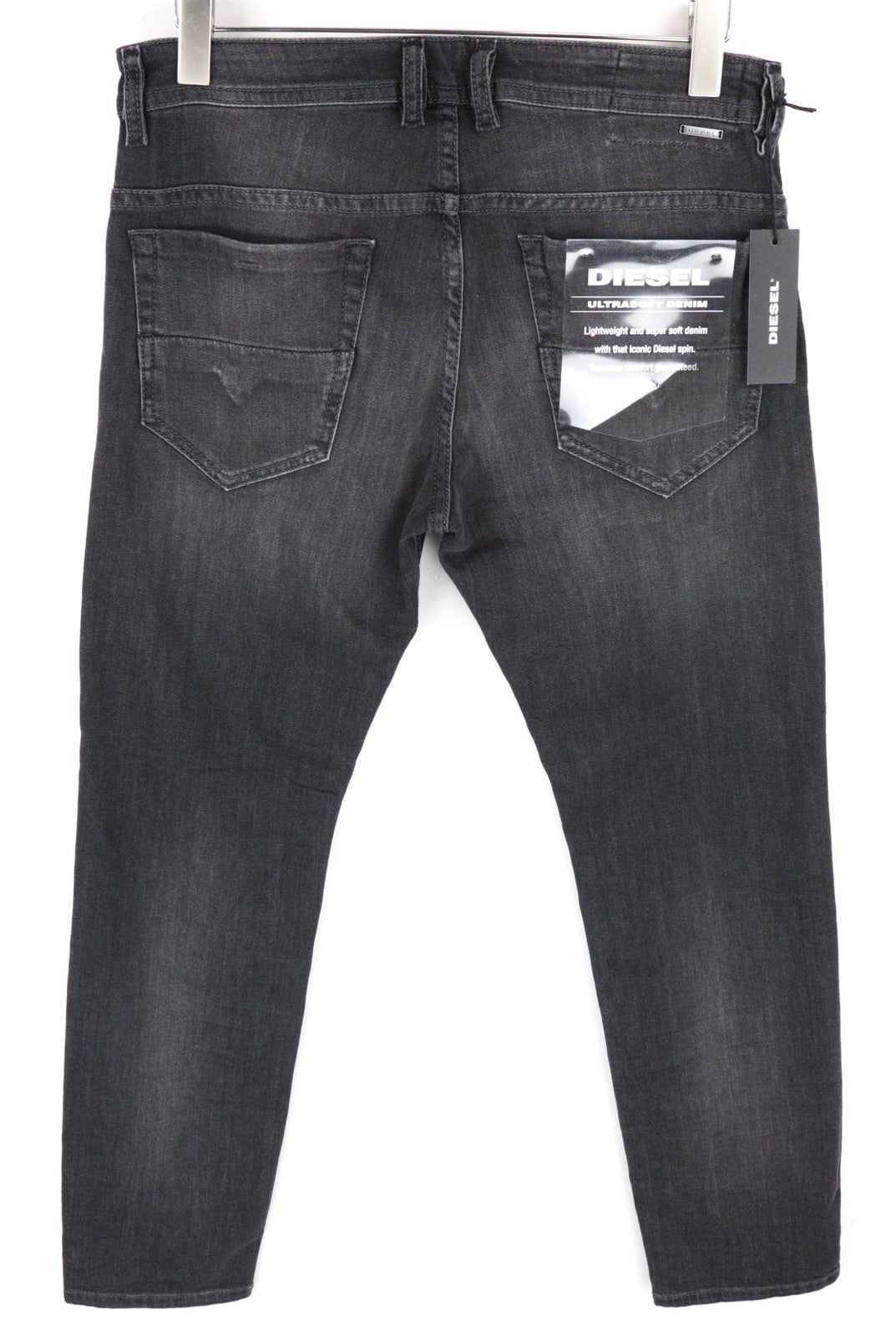 DIESEL Thommer 0687J Men's W32/L30 Slim Skinny Black Washed Out Fit Denim