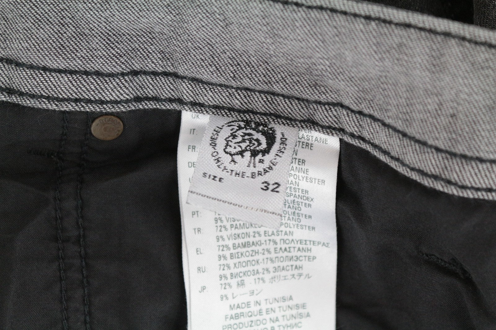 DIESEL Thommer 0687J Men's W32/L30 Slim Skinny Black Washed Out Fit Denim