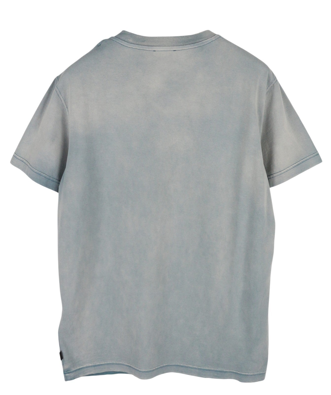 DIESEL T-Diegor-E22 Men T-Shirt L Blue Fade Effect Crew Neck Short Sleeve Tricot