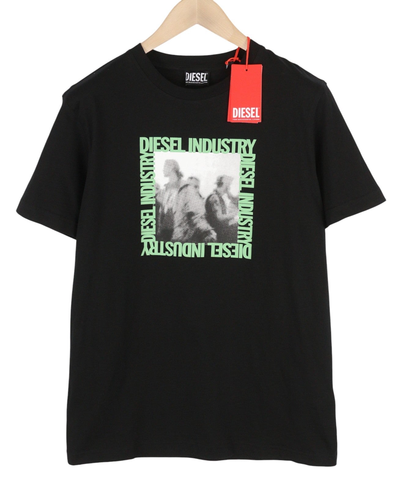 DIESEL T-Diegor-HS2 Men T-Shirt L Black Short Sleeve Crew Neck Tricot