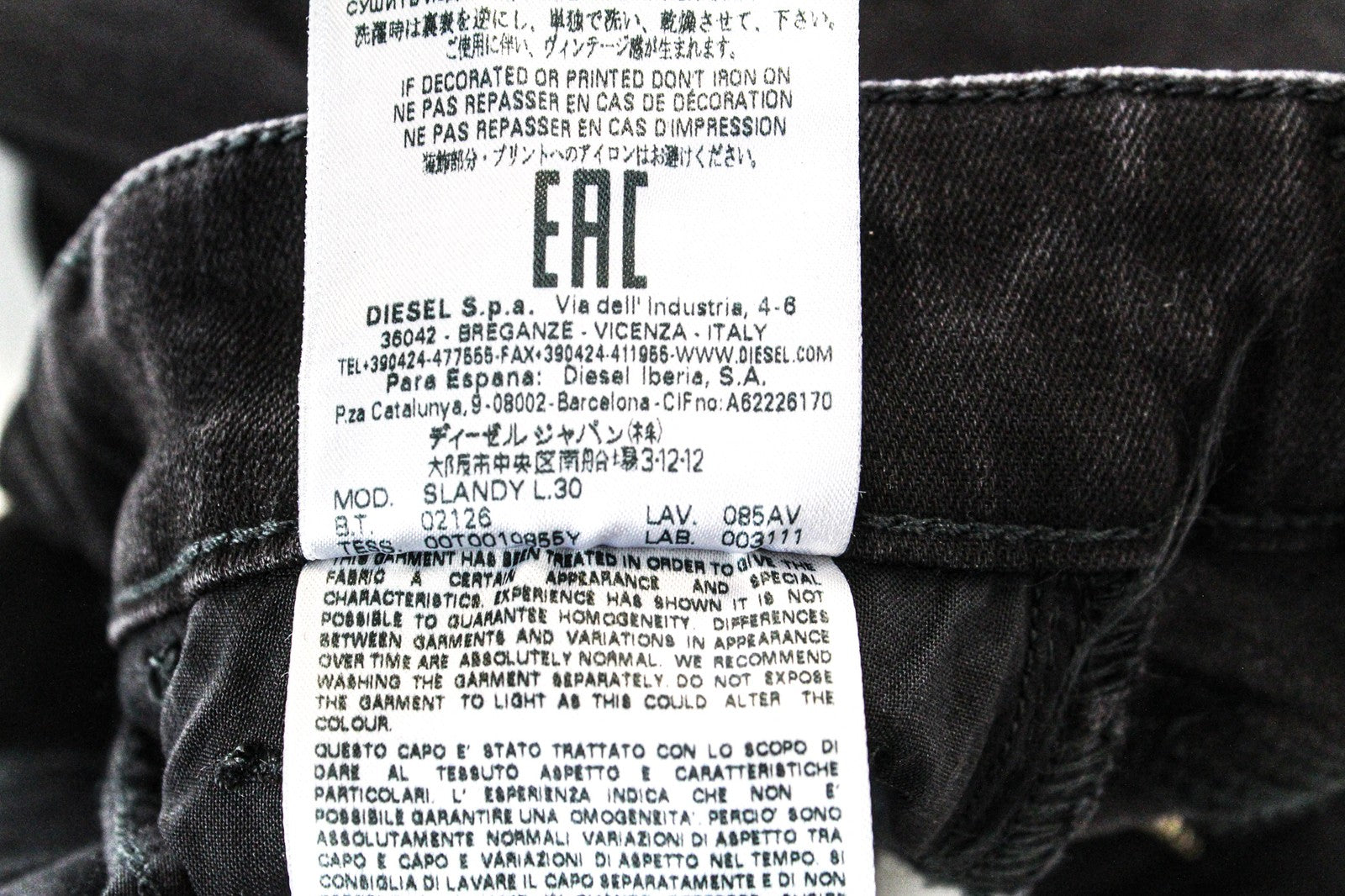 DIESEL Slandy 085AV Women's W25/L30 Skinny Fit Jeans Distressed Hems