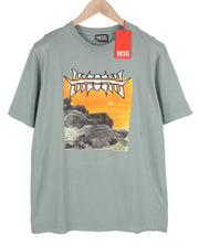 DIESEL T-Just-C18 Mens T-Shirt M Blue Short Sleeve Crew Neck Tricot