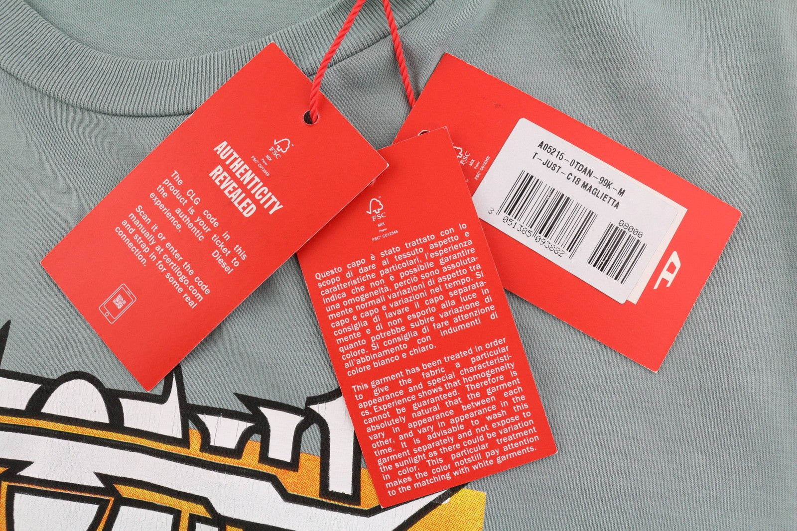 DIESEL T-Just-C18 Mens T-Shirt M Blue Short Sleeve Crew Neck Tricot