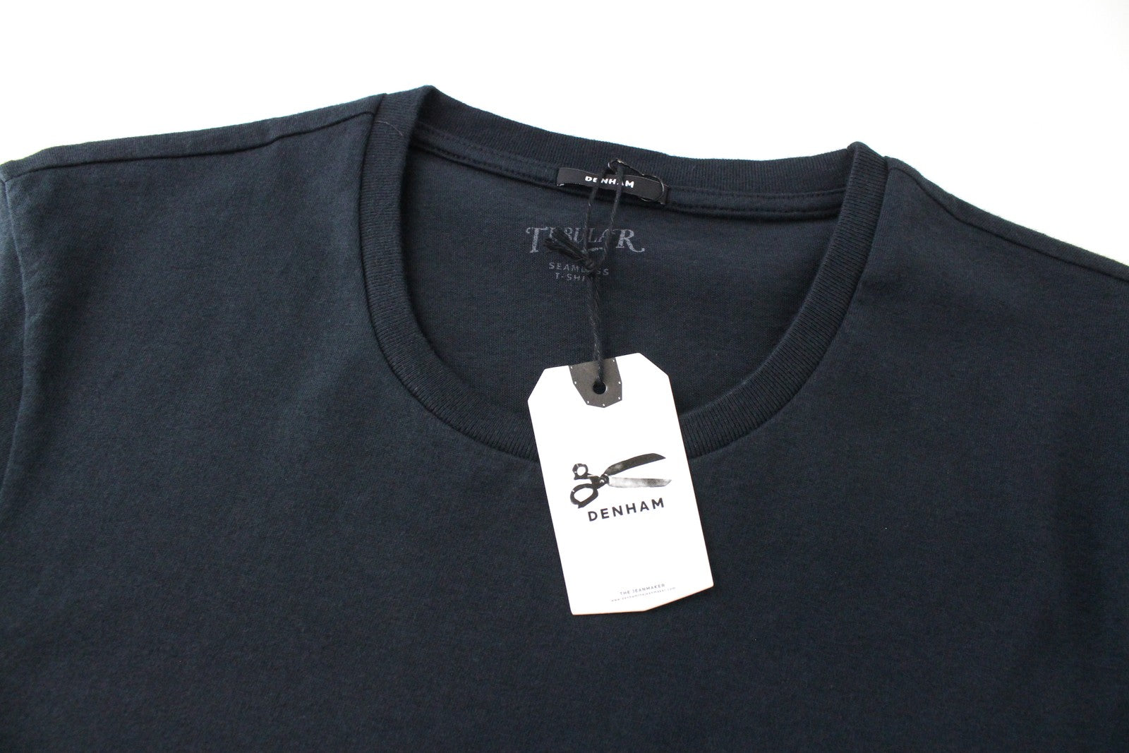 DENHAM Tubular Tee S Womens's Black  Short Sleeve Round Neck Basic Shirt