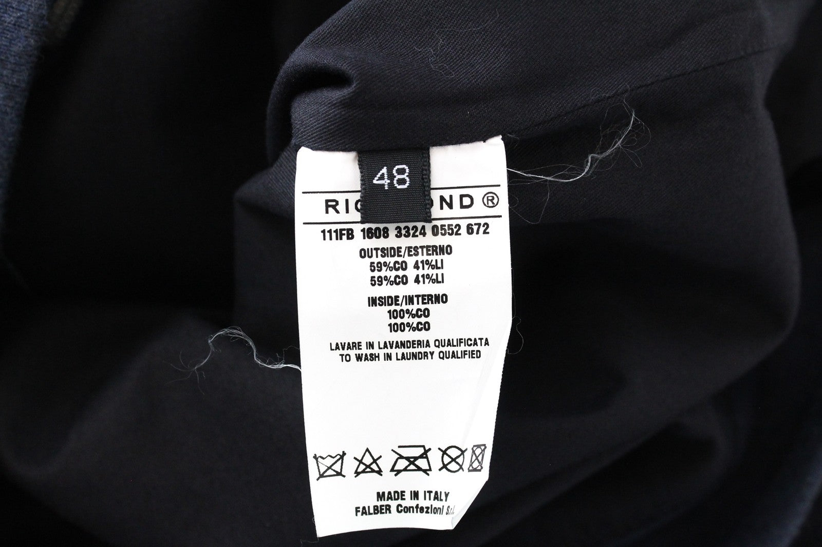 RICHMOND Denim Men's Jacket 48 Chambray Zip-Up Bomber Dark Blue Linen Blend