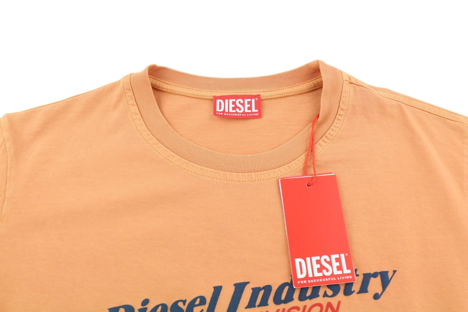 DIESEL T-Diegor-Ind Mens T-Shirt L Orange Short Sleeve Crew Neck
