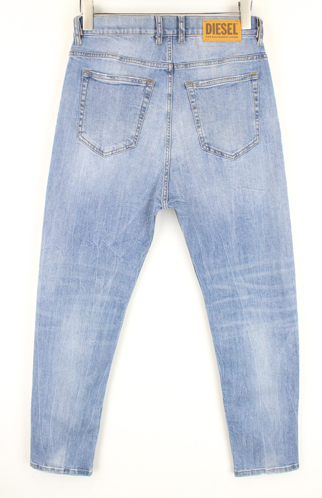 DIESEL D-Vider 081AL Men's W29/L30 Washed Stretch Carrot Fit Blue Denim