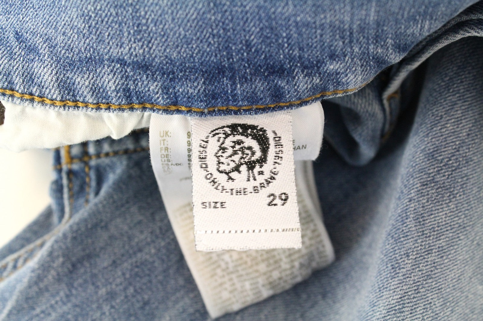 DIESEL D-Vider 081AL Men's W29/L30 Washed Stretch Carrot Fit Blue Denim