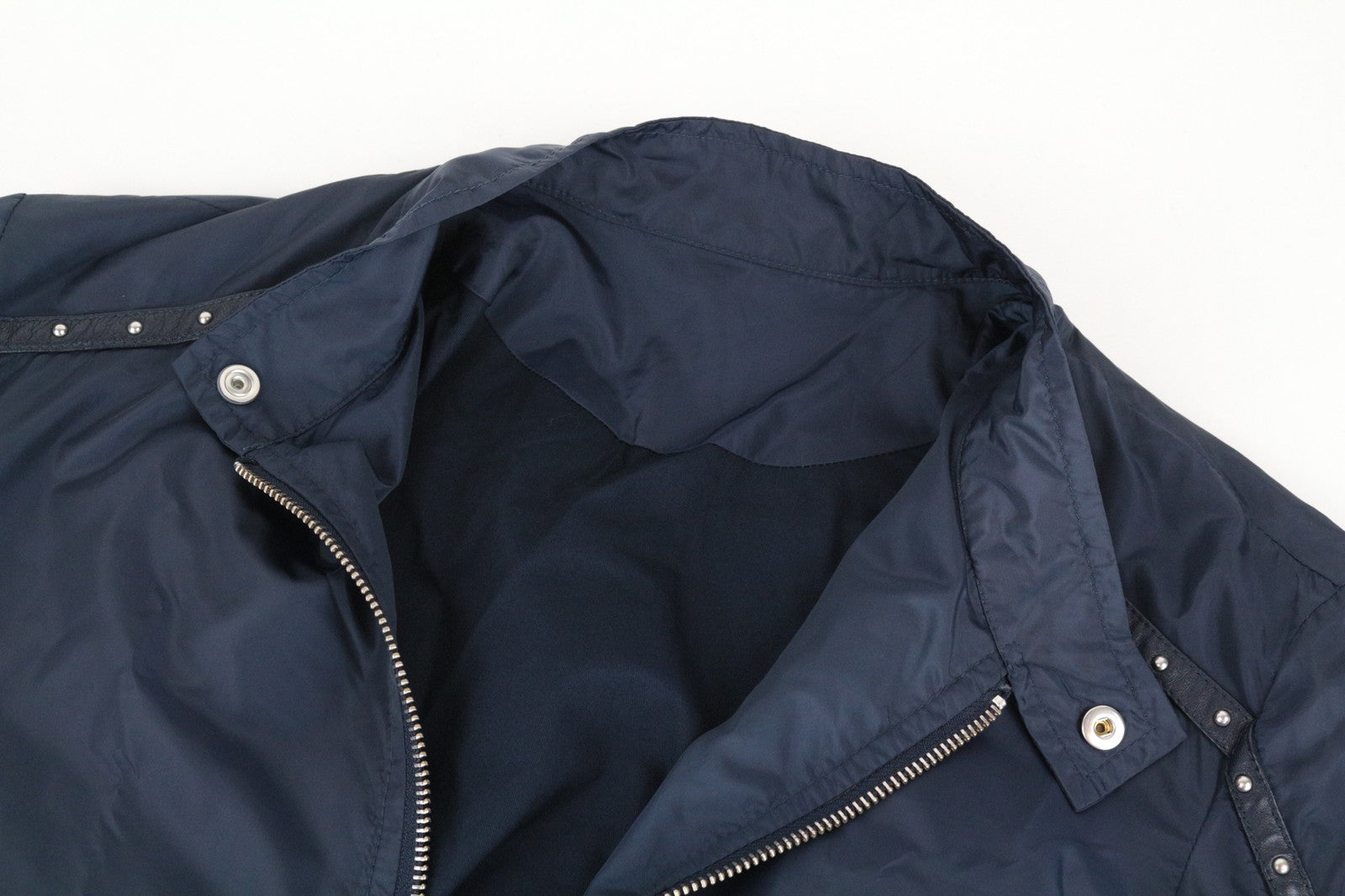 RICHMOND Men's Jacket 46 Blue Short Studded Sleeve Bomber Casual Zipped