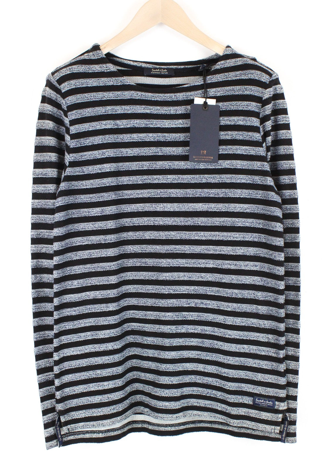 SCOTCH & SODA  Couture Grey  Sweatshirt S Striped Long Sleeve Mens
