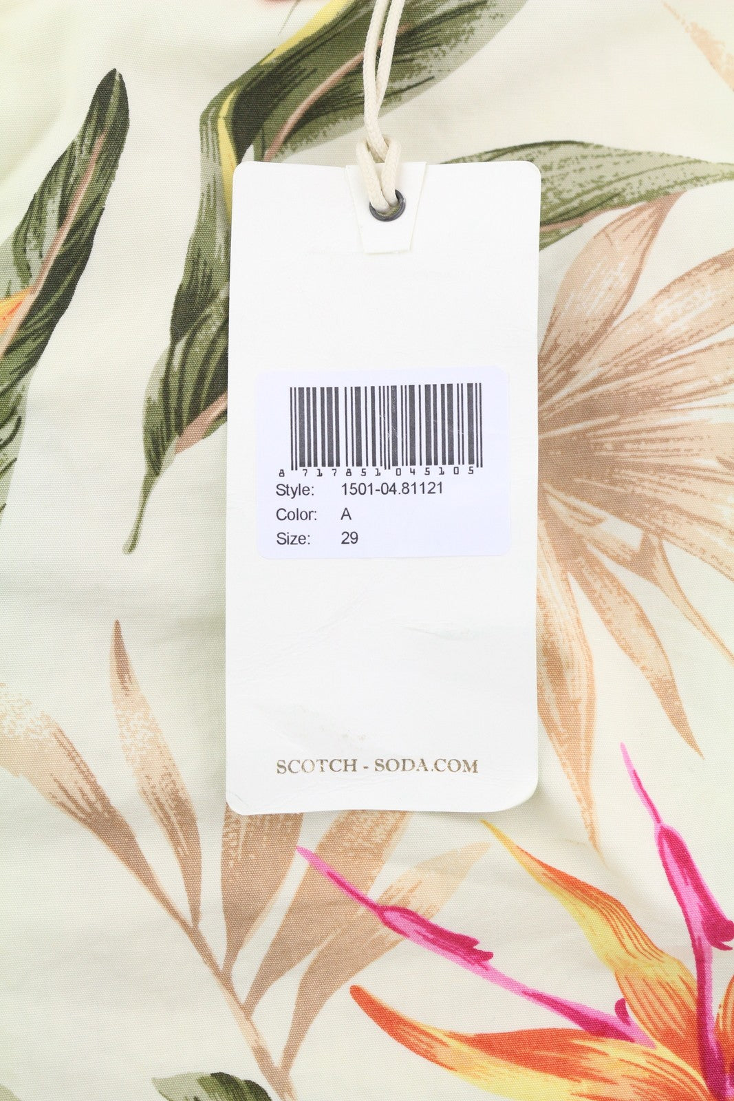 SCOTCH & SODA Men Shorts W29 Chino Colourful Leaf Pattern Pockets Logo Casual