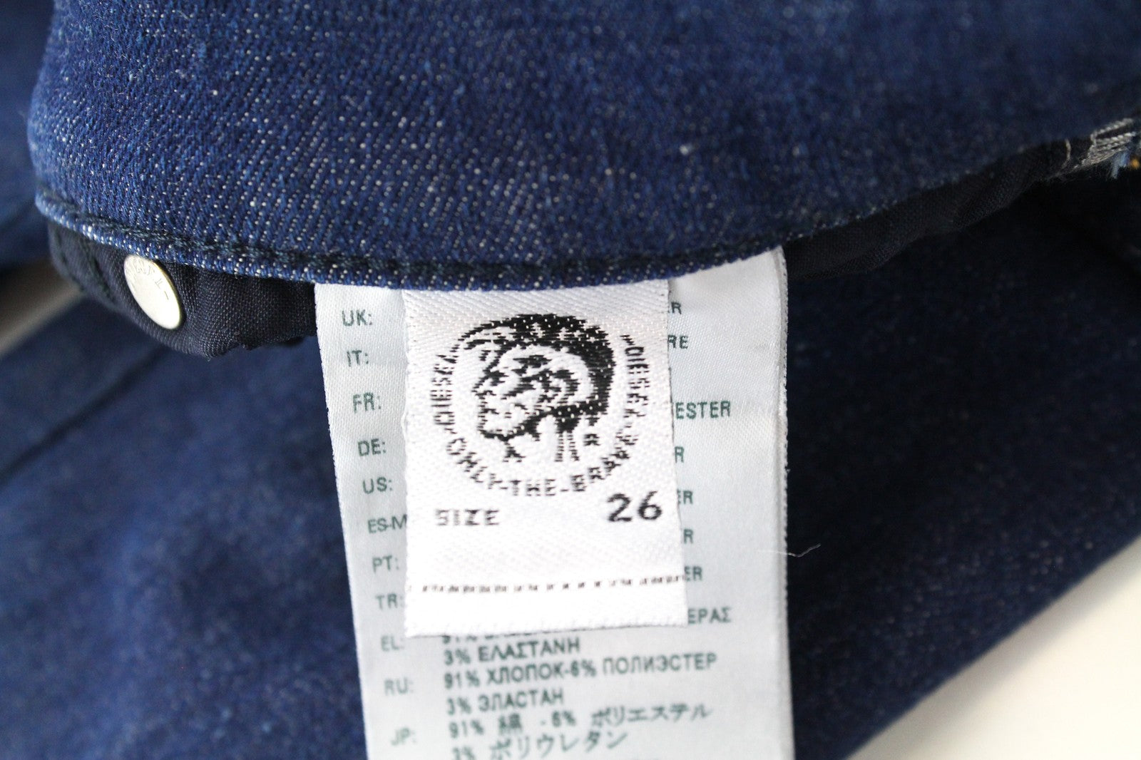 DIESEL Slandy 088AT Women's W26/L32 Skinny Fit Distressed Hems Blue Jeans