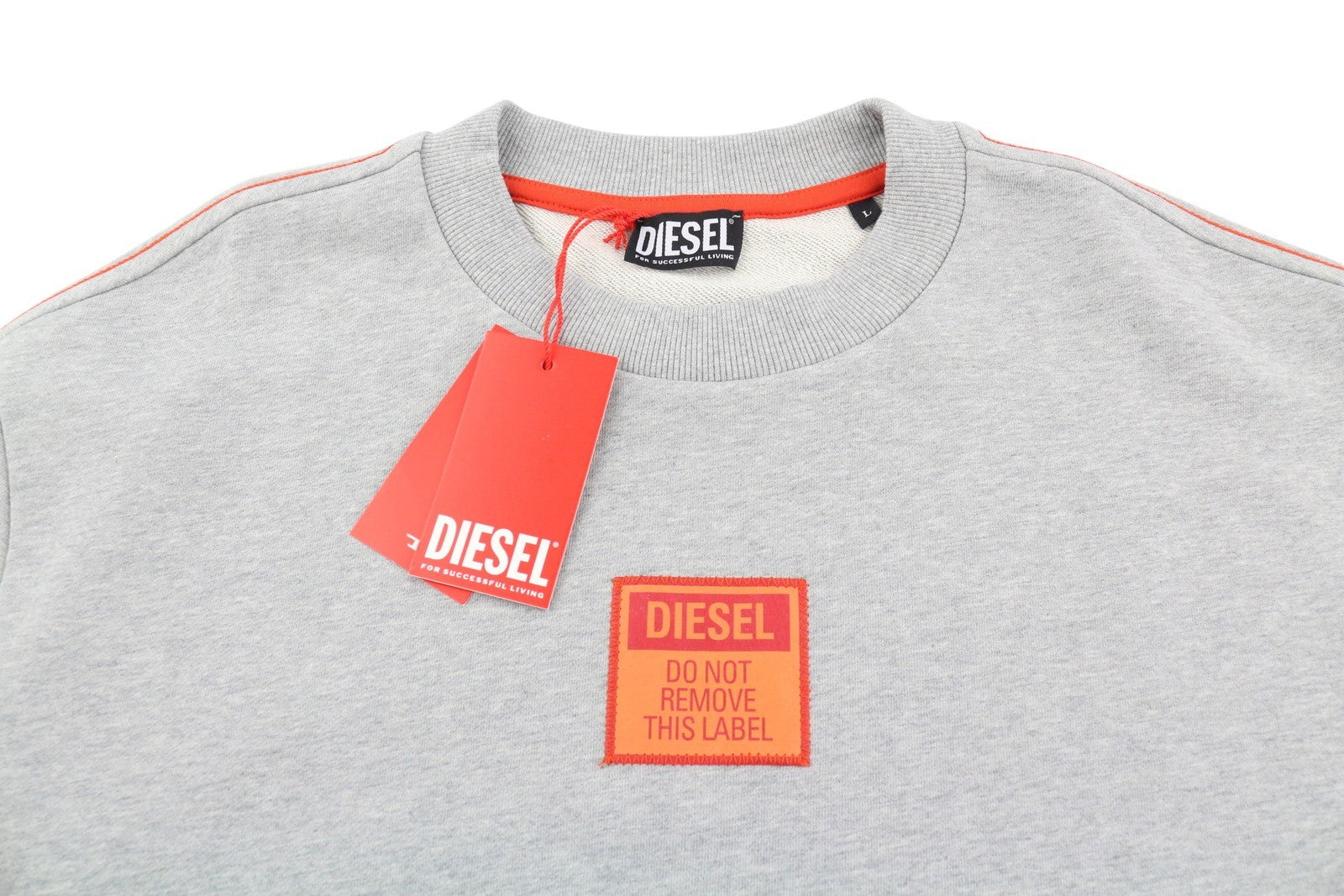 DIESEL S-Cooling-E1 Mens Sweatshirt L Melange Grey Short Sleeve RRP€110*