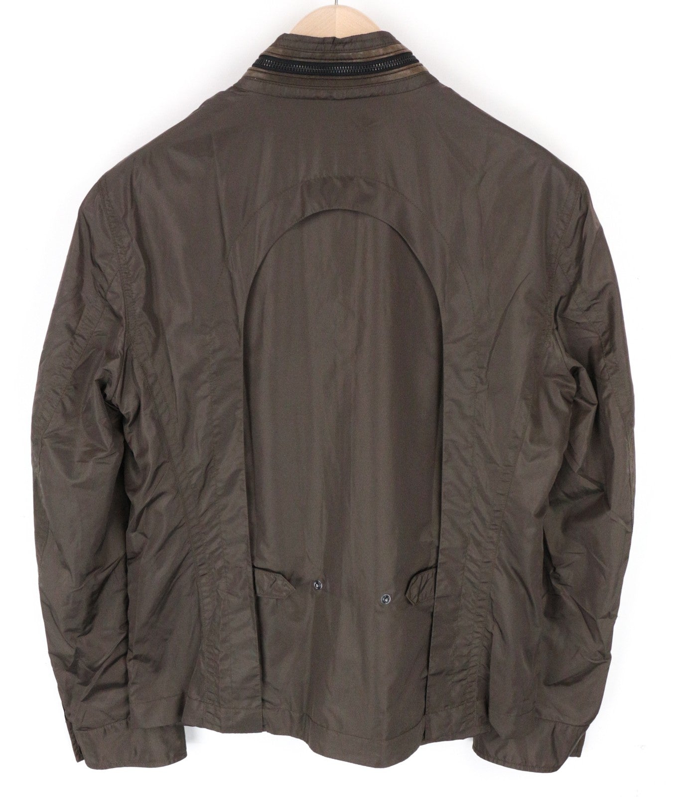 RICHMOND Men's Jacket 48 Brown Short Nylon Pocketed Style Collared