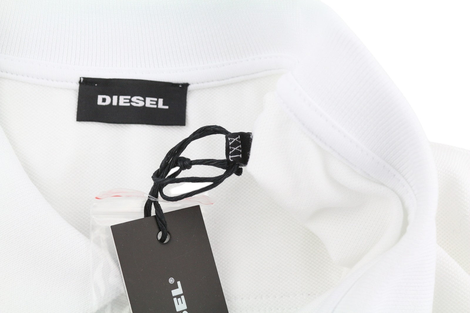 DIESEL T-Weet-Div Polo Mens T-Shirt 2XL Short Sleeve Polo Neck  White