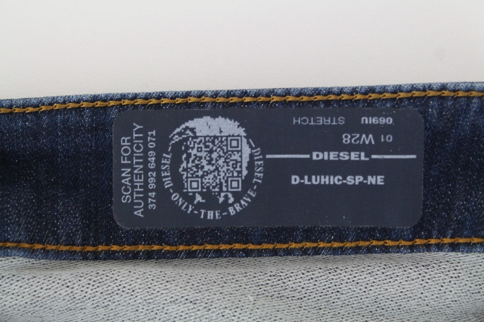 DIESEL D-Luhic-SP-NE 069IU Men's W28 Jogg Jeans Tapered Contrast Sweat Panel