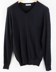 SUITSUPPLY Mens Merino Wool Navy Jumper S V-Neck Pullover Lightweight Knit