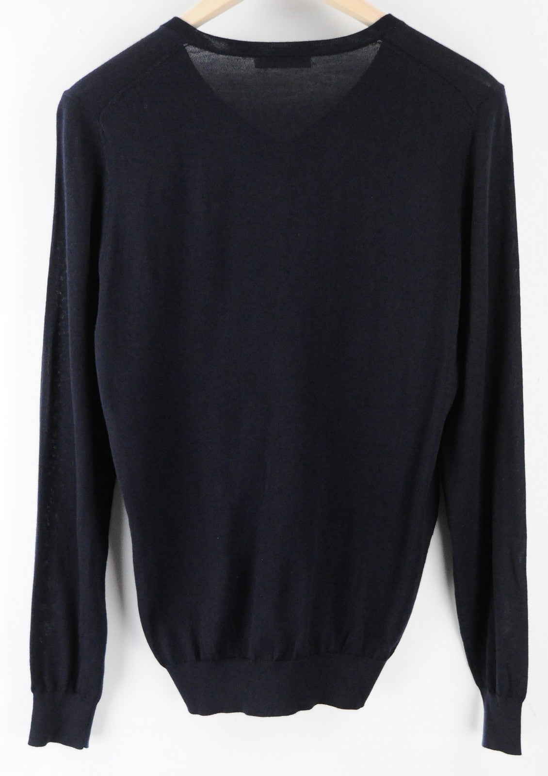 SUITSUPPLY Mens Merino Wool Navy Jumper S V-Neck Pullover Lightweight Knit