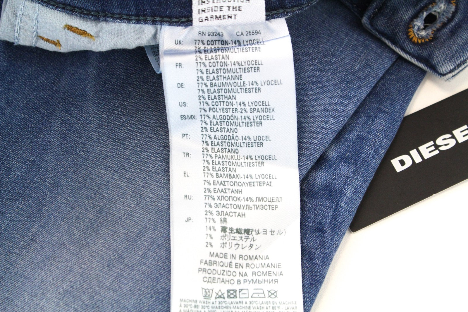 DIESEL Slandy-Low 084UF D.N.A. Women's W31/L34 Blue Super Skinny Aged Look